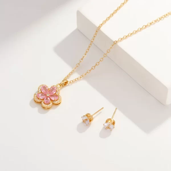 Blooming Grace Jewelry Necklace and Earrings Set - Image 2