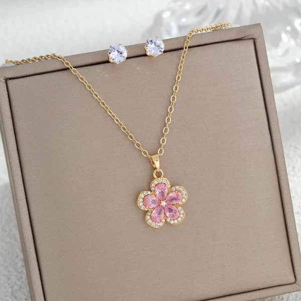 Blooming Grace Jewelry Necklace and Earrings Set