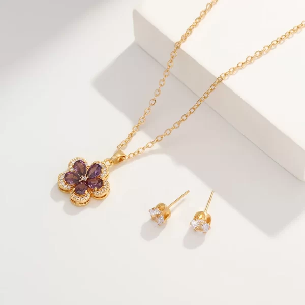 Blooming Grace Jewelry Necklace and Earrings Set - Image 3